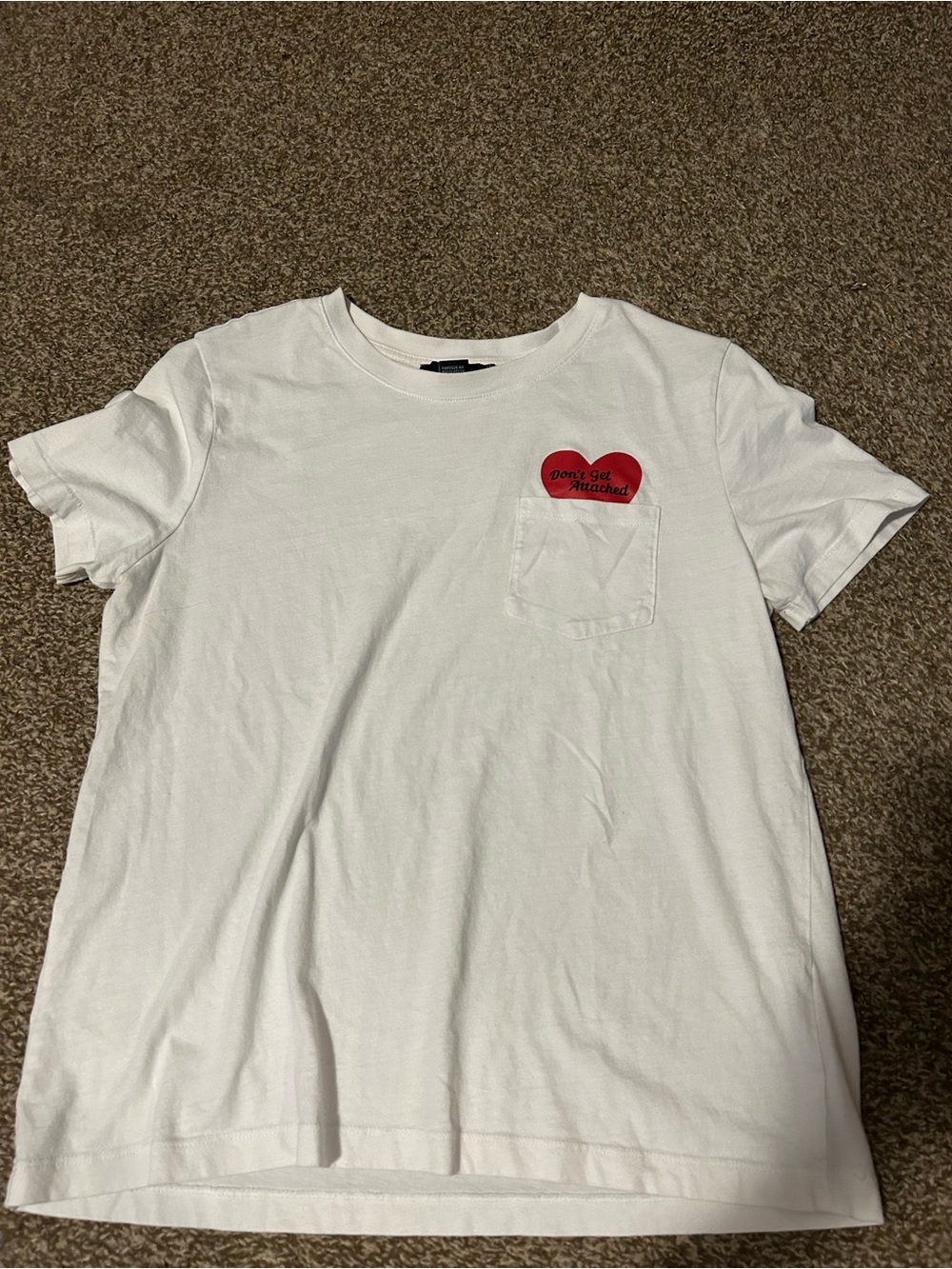Forever 21 White Tee with Red Heart Graphic